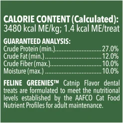 Greenies Feline Cat Dental Treats Catnip Flavour 10 x 60g Packs New