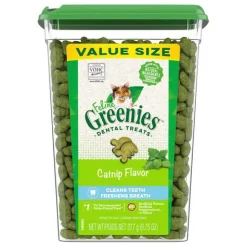 Greenies Feline Cat Dental Treats Catnip Flavour 277g Bulk Tub Sale