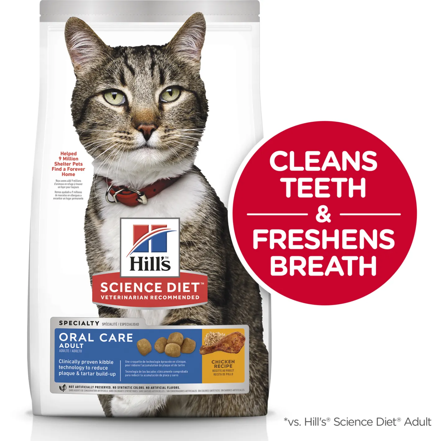 Hills Science Diet Adult Oral Care Dry Cat Food 4kg Hot