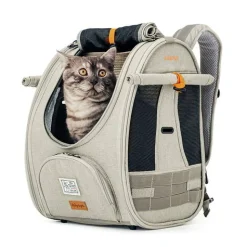 Ibiyaya Adventure Cat & Small Dog Carrier Backpack - Grey-Green Hot