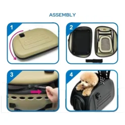 Ibiyaya Classic Foldable Pet Carrier with Multiple Access Points - Beige Clearance