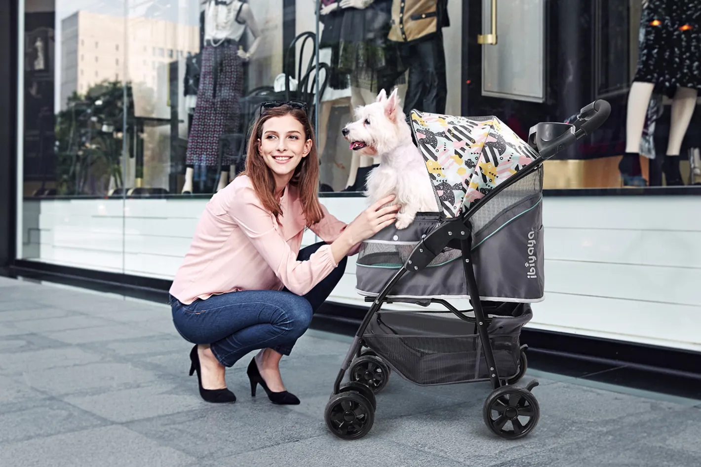 Ibiyaya Cloud 9 Pet Stroller for Cats & Dogs up to 20kg - Mint Green Best