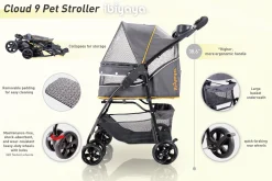 Ibiyaya Cloud 9 Pet Stroller for Cats & Dogs up to 20kg - Mustard Yellow Best