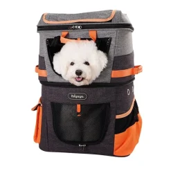 Ibiyaya Double-Decker Two-tier Pet Backpack for Cats & Small Dogs Outlet