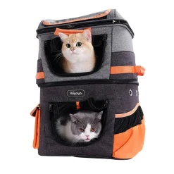 Ibiyaya Double-Decker Two-tier Pet Backpack for Cats & Small Dogs Outlet