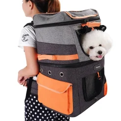 Ibiyaya Double-Decker Two-tier Pet Backpack for Cats & Small Dogs Outlet