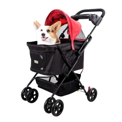 Ibiyaya Easy Strolling Pet Buggy for Cats & Dogs up to 20kg - Rouge Red Outlet