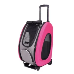Ibiyaya EVA Pet Carrier/Wheeled Carrier Backpack - Hot Pink Outlet