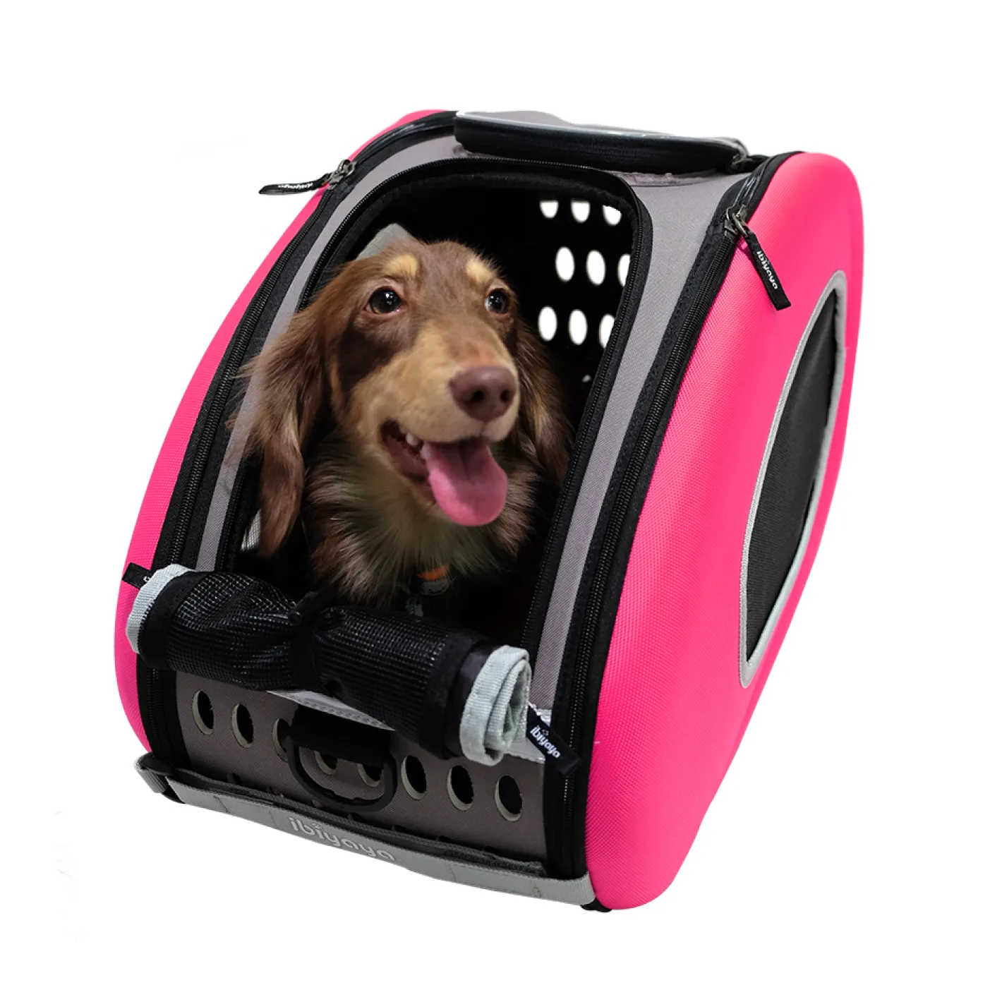 Ibiyaya EVA Pet Carrier/Wheeled Carrier Backpack - Hot Pink Outlet