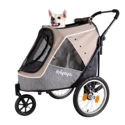 Ibiyaya Happy Pet Stroller Pram Jogger 2.0 - New and Improved w/ Bicycle Attachment New