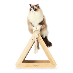 Ibiyaya Hideout Wooden Cat Scratching Post with Replaceable Cardboard Inserts Best