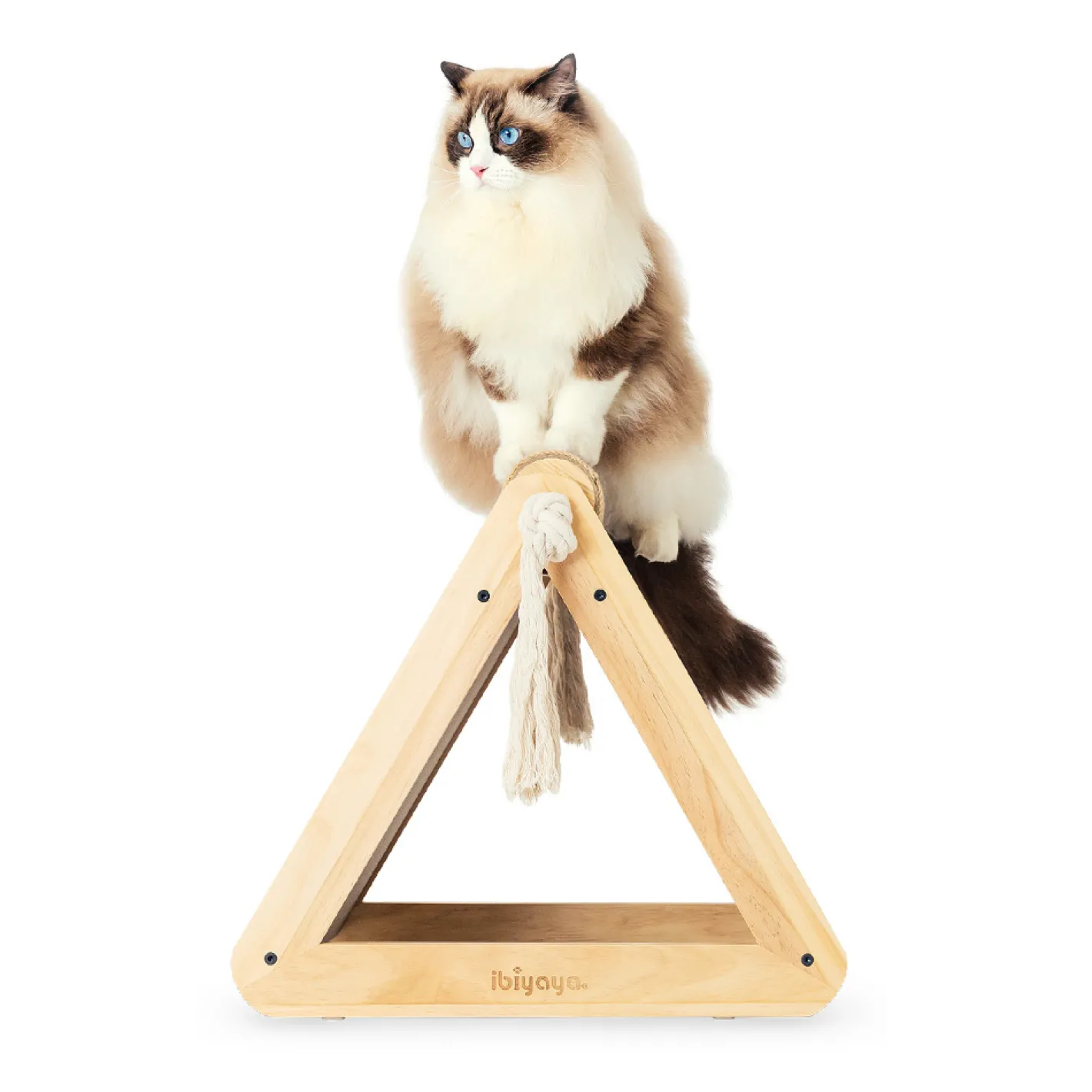 Ibiyaya Hideout Wooden Cat Scratching Post with Replaceable Cardboard Inserts Best