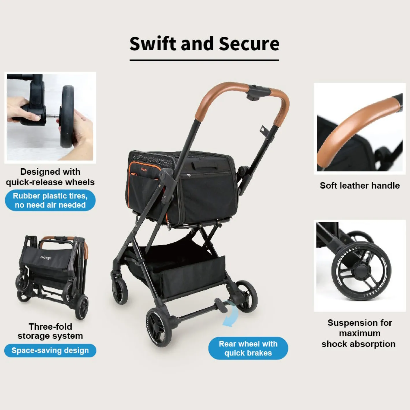 Ibiyaya JetPaw 3-in-1 Pet Stroller with Removable Carrier Discount