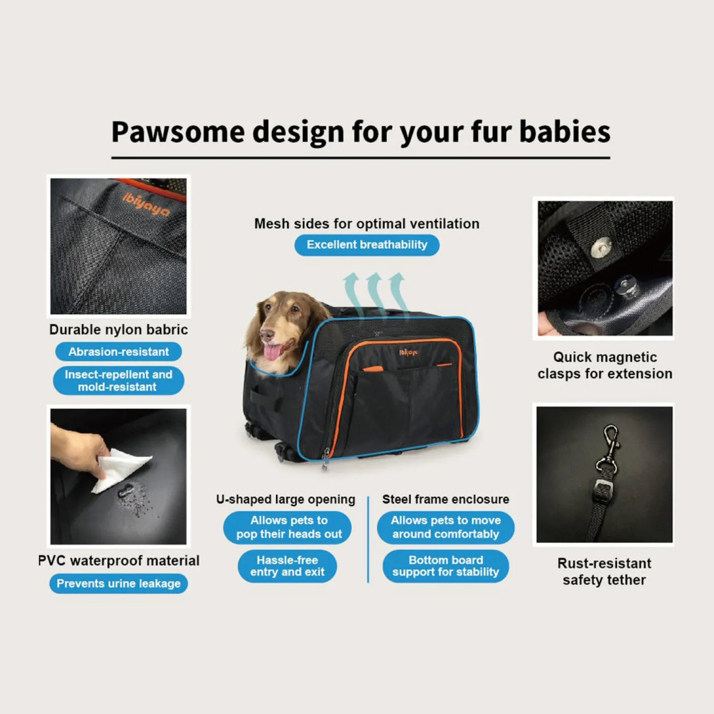 Ibiyaya JetPaw 3-in-1 Pet Stroller with Removable Carrier Discount