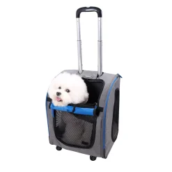 Ibiyaya New Liso Backpack Parallel Transport Pet Trolley - Slate/Sapphire New