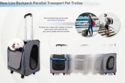 Ibiyaya New Liso Backpack Parallel Transport Pet Trolley - Slate/Sapphire New