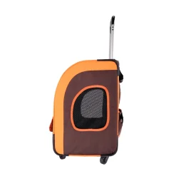 Ibiyaya New Liso Backpack Parallel Transport Pet Trolley- Orange/Brown Discount