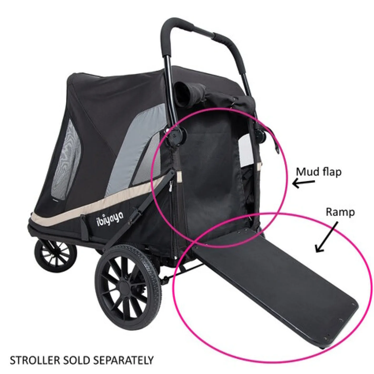 Ibiyaya Portable Dog Ramp & Mud Shield for the Grand Cruiser Stroller Fashion