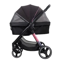 Ibiyaya Retro Luxe Folding Pet Stroller for Pets up to 30kg - Prism Black Discount