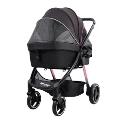 Ibiyaya Retro Luxe Folding Pet Stroller for Pets up to 30kg - Prism Black Discount