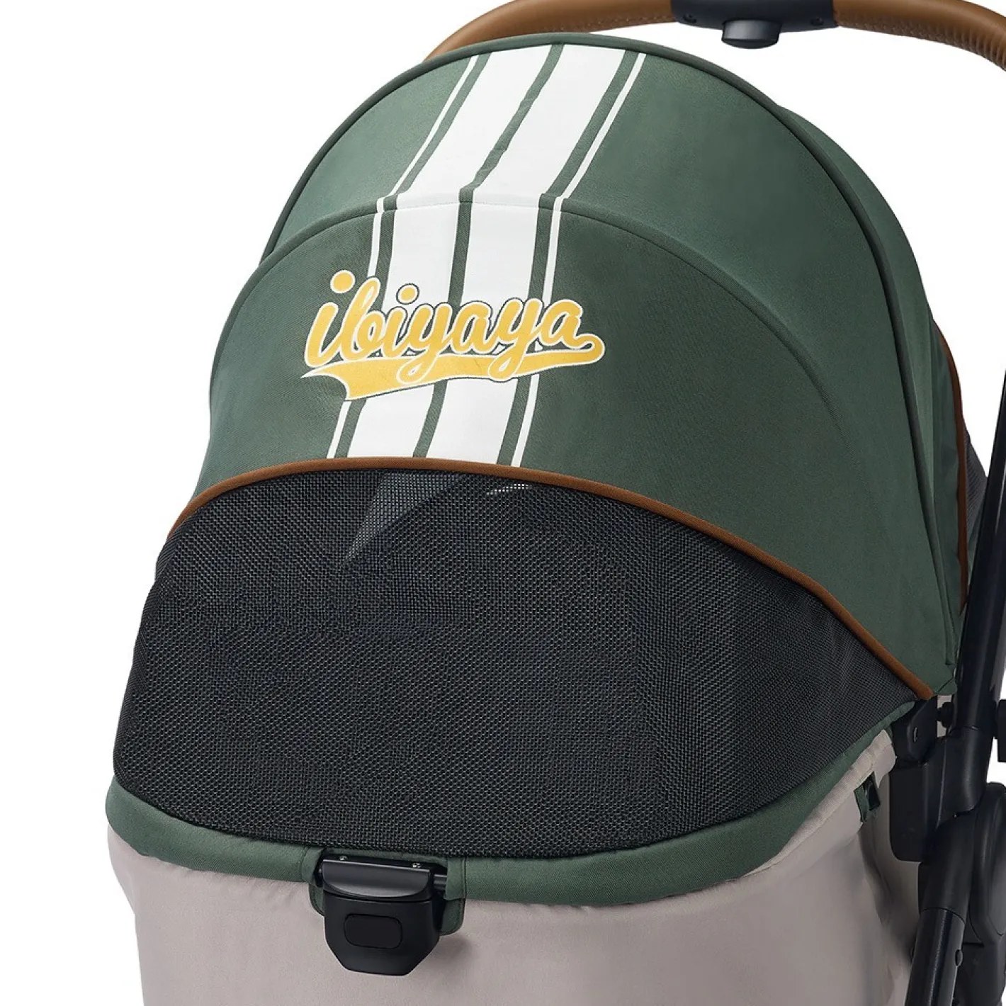 Ibiyaya Retro Luxe Folding Pet Stroller for Pets up to 30kg - Soft Sage Outlet
