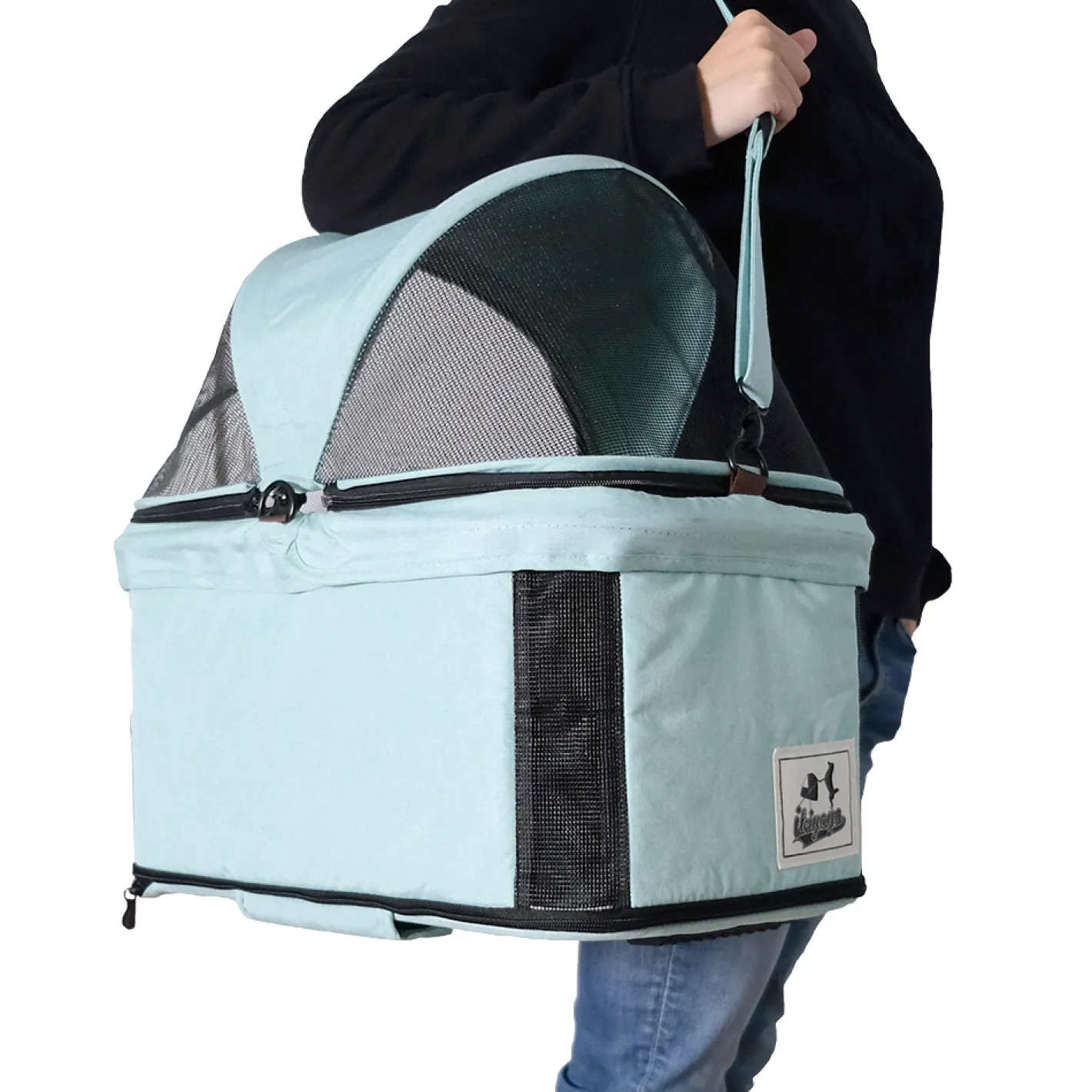 Ibiyaya Travois Tri-fold Pet Travel Stroller System - Spearmint Discount