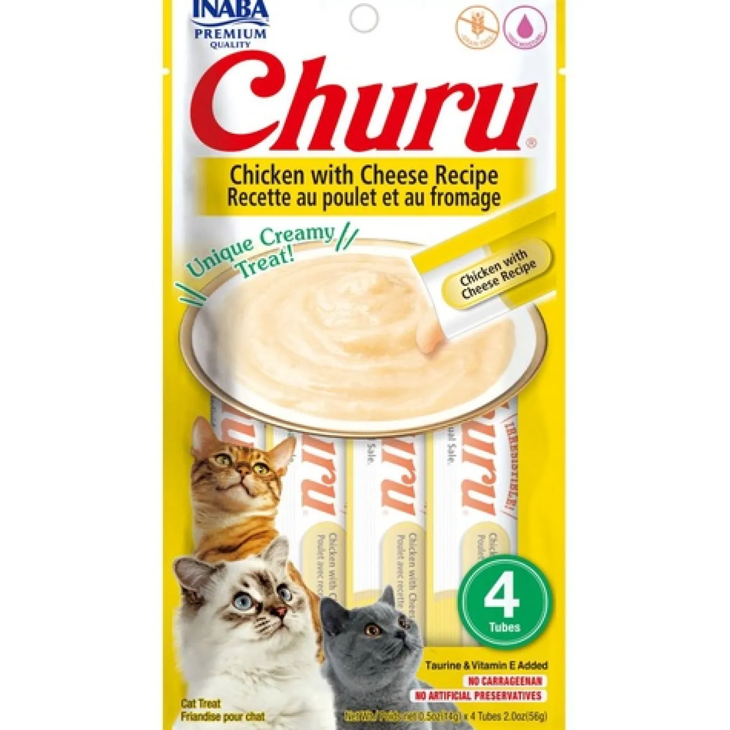 Inaba Cat Churu Meal Topper Treat - Creamy Chicken & Cheese Recipe 24 x 14g Tubes Fashion