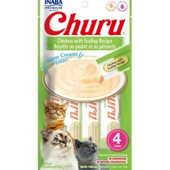 Inaba Cat Churu Meal Topper Treat - Creamy Chicken & Scallop Recipe 24 x 14g Tubes New