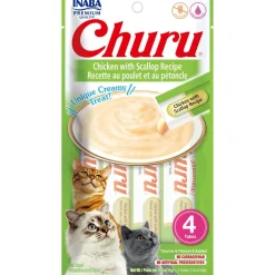 Inaba Cat Churu Meal Topper Treat - Creamy Chicken & Scallop Recipe 24 x 14g Tubes New