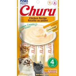 Inaba Cat Churu Meal Topper Treat - Creamy Chicken Recipe 24 x 14g Tubes Hot