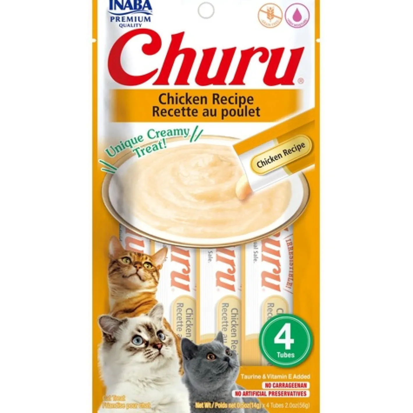 Inaba Cat Churu Meal Topper Treat - Creamy Chicken Recipe 24 x 14g Tubes Hot