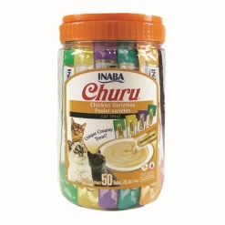 Inaba Cat Churu Meal Topper Treat - Creamy Chicken Varieties 50 x 14g Tubes Sale