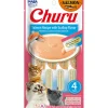 Inaba Cat Churu Meal Topper Treat - Creamy Salmon & Scallop Recipe 24 x 14g Tubes Best