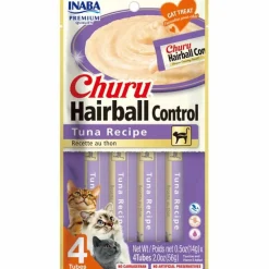 Inaba Cat Churu Meal Topper Treat - Hairball Control Creamy Tuna Recipe 24 x 14g Tubes Fashion