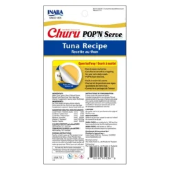 Inaba Cat Churu Pop'N Serve Treat or Meal Topper Tuna Recipe 8 x 35g Cups Clearance