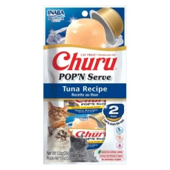 Inaba Cat Churu Pop'N Serve Treat or Meal Topper Tuna Recipe 8 x 35g Cups Clearance