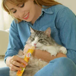 Inaba Cat Churu Pops Meal Topper Treat - Creamy Tuna & Chicken Recipe 24 x 15g Tubes Hot