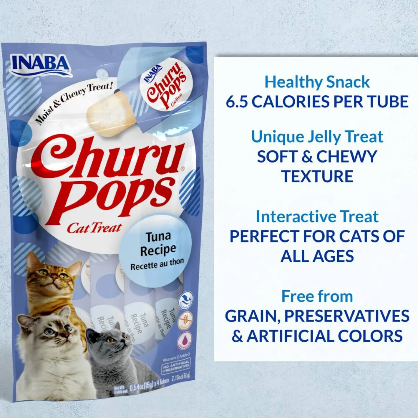 Inaba Cat Churu Pops Meal Topper Treat - Creamy Tuna Recipe 24 x 15g Tubes Outlet