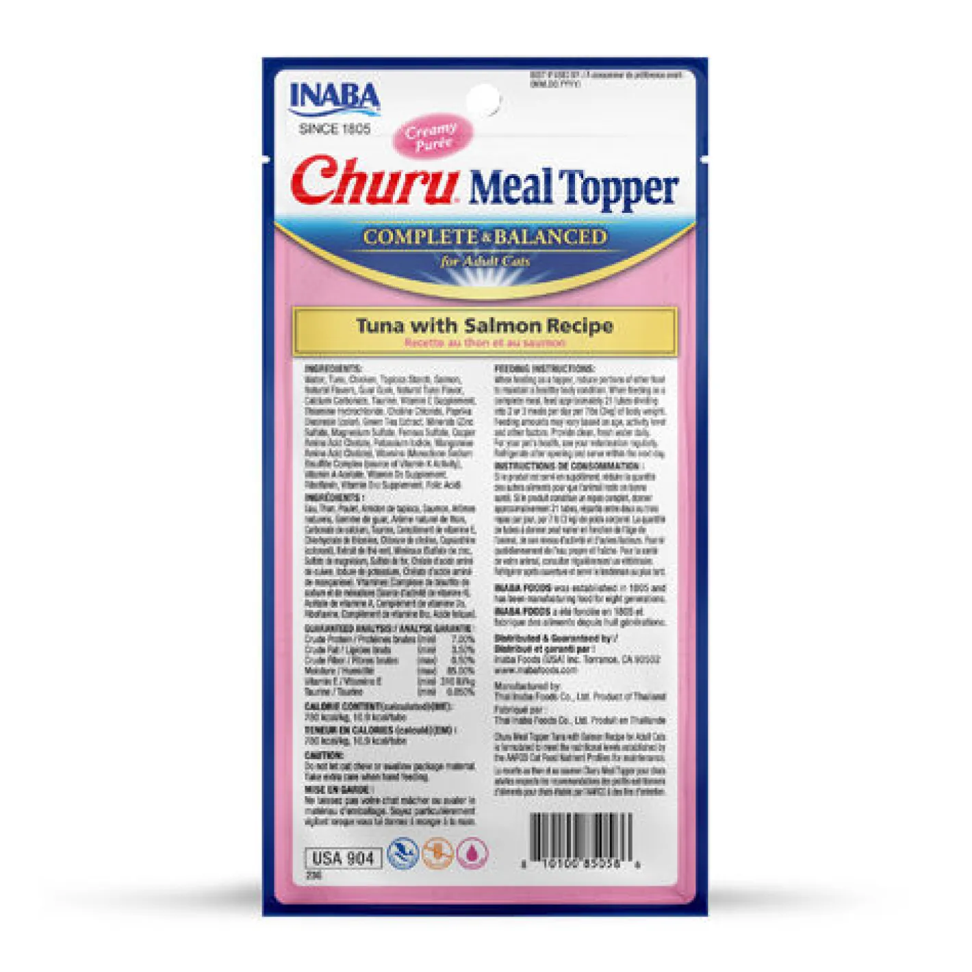 Inaba Cat Complete Balanced Meal Topper Treat - Creamy Tuna & Salmon - 24 x 14g Tubes Online