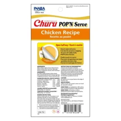 Inaba Cat Pop'n Serve Food or Meal Topper Chicken Recipe 8 x 35g Cups Fashion