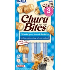 Inaba Cat Treats Chicken Wraps with Tuna & Scallop Churu filling - 18 x 10g Tubes Sale
