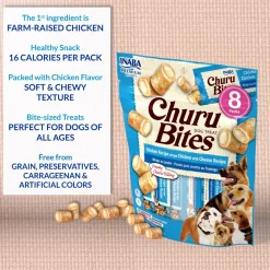 Inaba Dog Churu Bites Treats Chicken Wraps with Creamy Chicken Filling 48 x 12g Tubes Hot