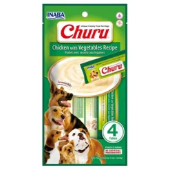 Inaba Dog Churu Meal Topper Treat - Creamy Chicken & Vegetable - 24 x 14g Tubes Clearance