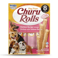 Inaba Dog Churu Rolls Snack Chicken & Salmon with Creamy Filling - 48 Rolls Online