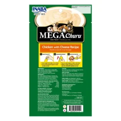 Inaba Dog MEGA Churu Meal Topper Treat - Creamy Chicken & Cheese Puree - 18 x 48g Tubes Outlet