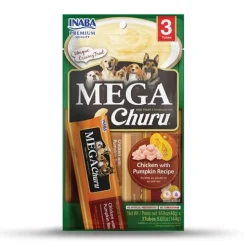Inaba Dog MEGA Churu Meal Topper Treat - Creamy Chicken & Pumpkin Puree - 18 x 48g Tubes Fashion