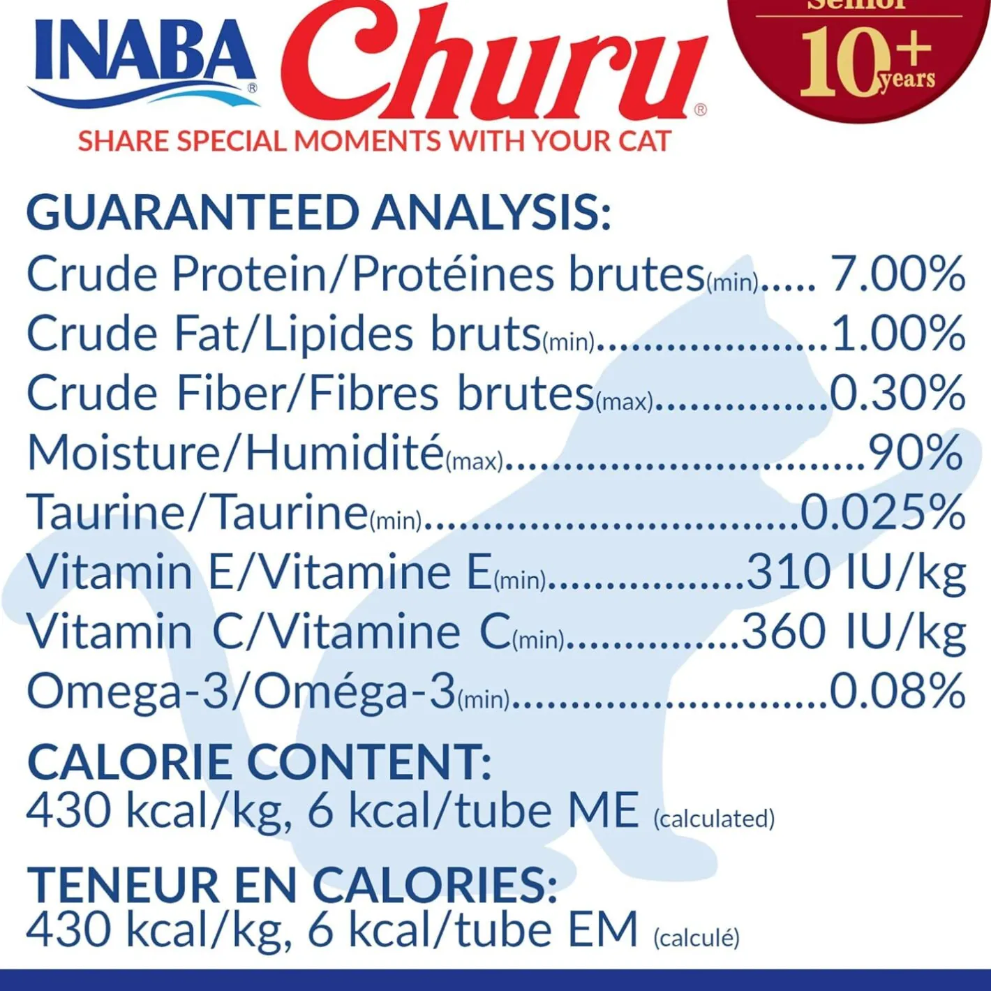 Inaba Senior Cat Churu Meal Topper Treat - Creamy Tuna & Salmon Recipe 24 x 14g Tubes Clearance