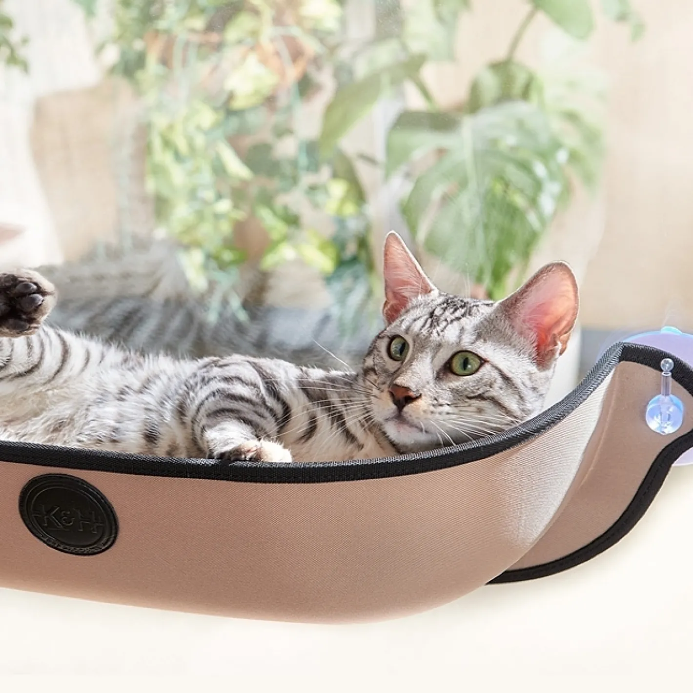 K&H EZ Mount Mod Cat Perch Window Bed - Tan New