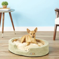 K&H Thermo Snuggler Low-Voltage Heated Pet Bed for Cats & Dogs in Sage Green Outlet