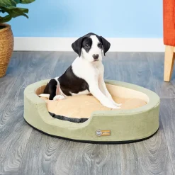 K&H Thermo Snuggler Low-Voltage Heated Pet Bed for Cats & Dogs in Sage Green Outlet
